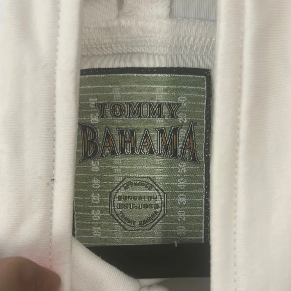 Tommy Bahama Men's sweatshirt Ivory Quarter-Zip Sweater NY JETS SIZE XL/TG
